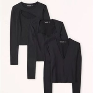 Abercrombie & Fitch soft collection black going out tops - v neck & cutout